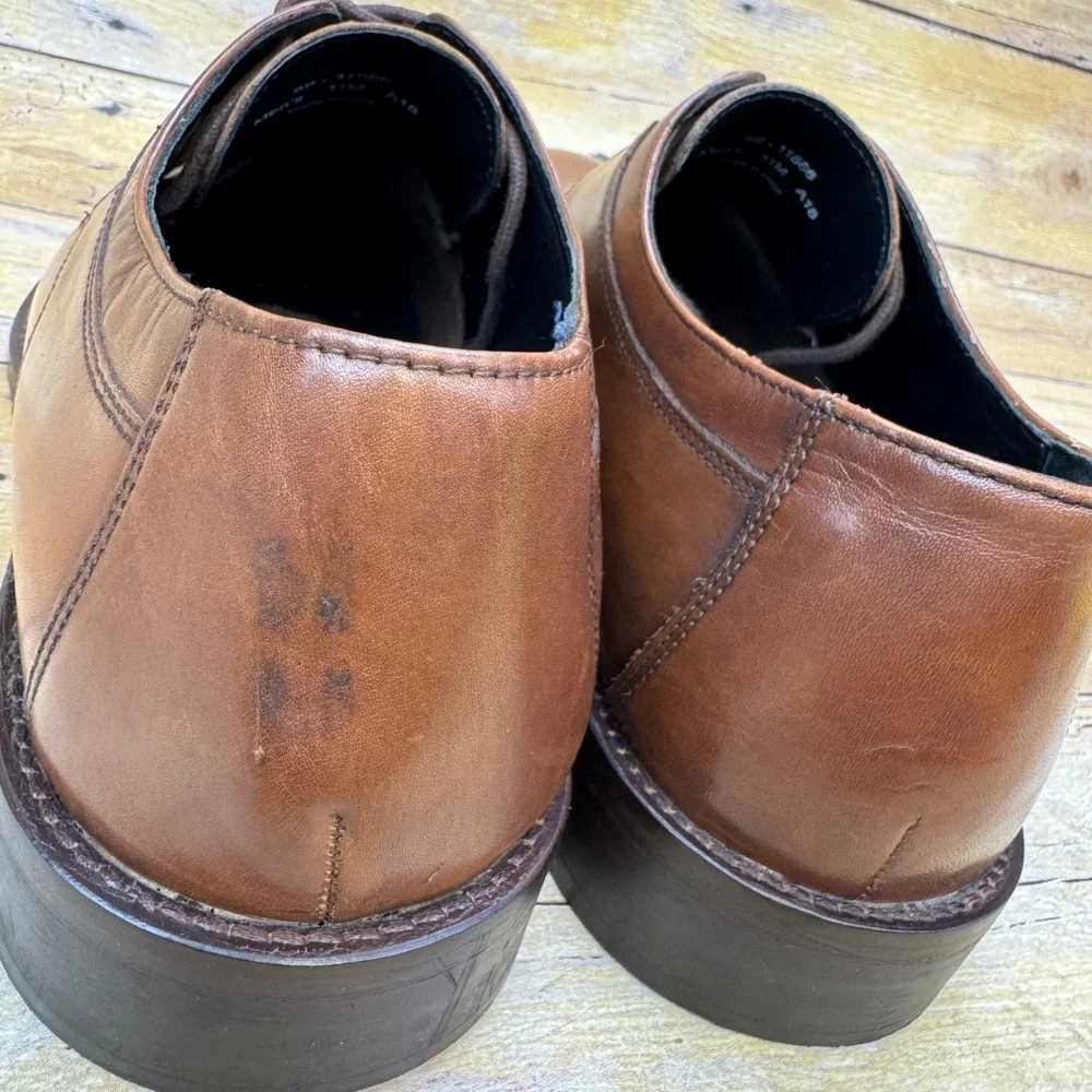 J Murphy Dress Shoes Mens 11 Brown Leather Cap Toe‎ Derby Oxford Office Formal